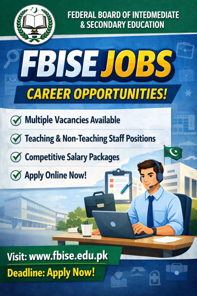 FBISE JOBS 2026 -Latest Federal Board Vacancies & Eligibility Criteria