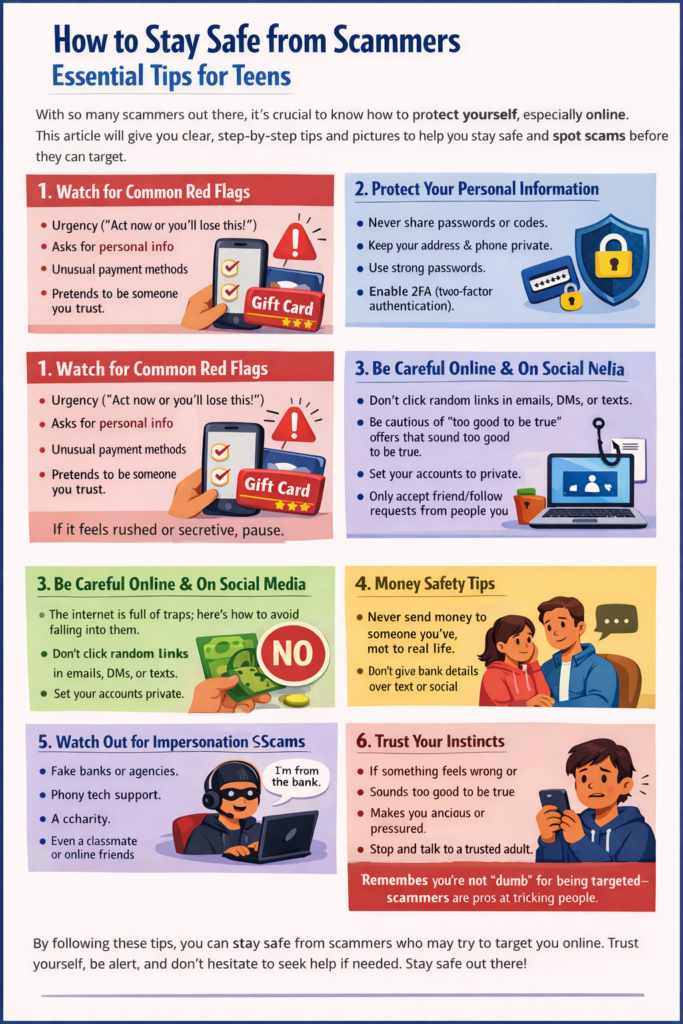 How to stay safe from scammers
What do scammers often do?